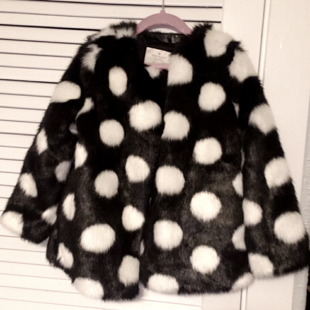 Faux Fur Polka dot Kate Spade jacket